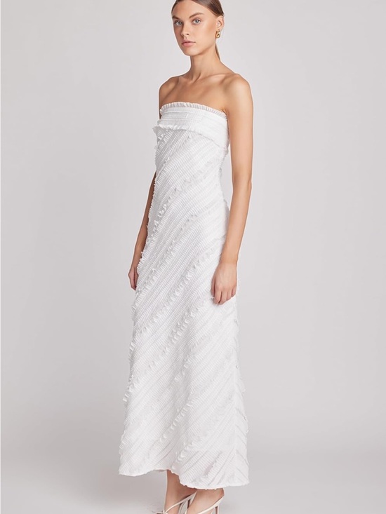 Endless Rose Dresses & Skirts - Endless Rose White Strapless Textured Midi Dress